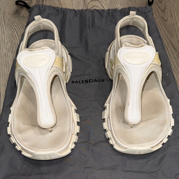 Balenciaga Shoes - Balenciaga White Cream Sport Sandals